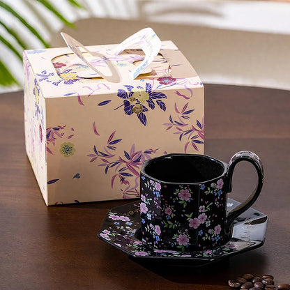 Japanese Floral Ceramic Coffee Cup