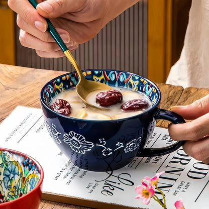Bohemian Hand-Painted Ceramic Coffee Mug 400ml