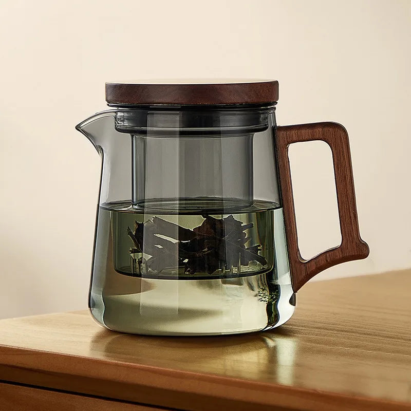 Borosilicate Glass Teapot with Infuser | Heat-Resistant | 550ml & 2 Cup