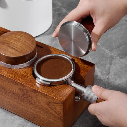 Rosewood Espresso Tamper Holder Stand