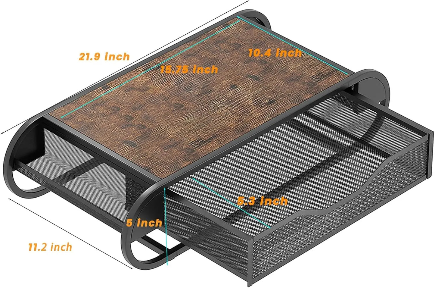 Metal Coffee Pod Drawer with Side Baskets