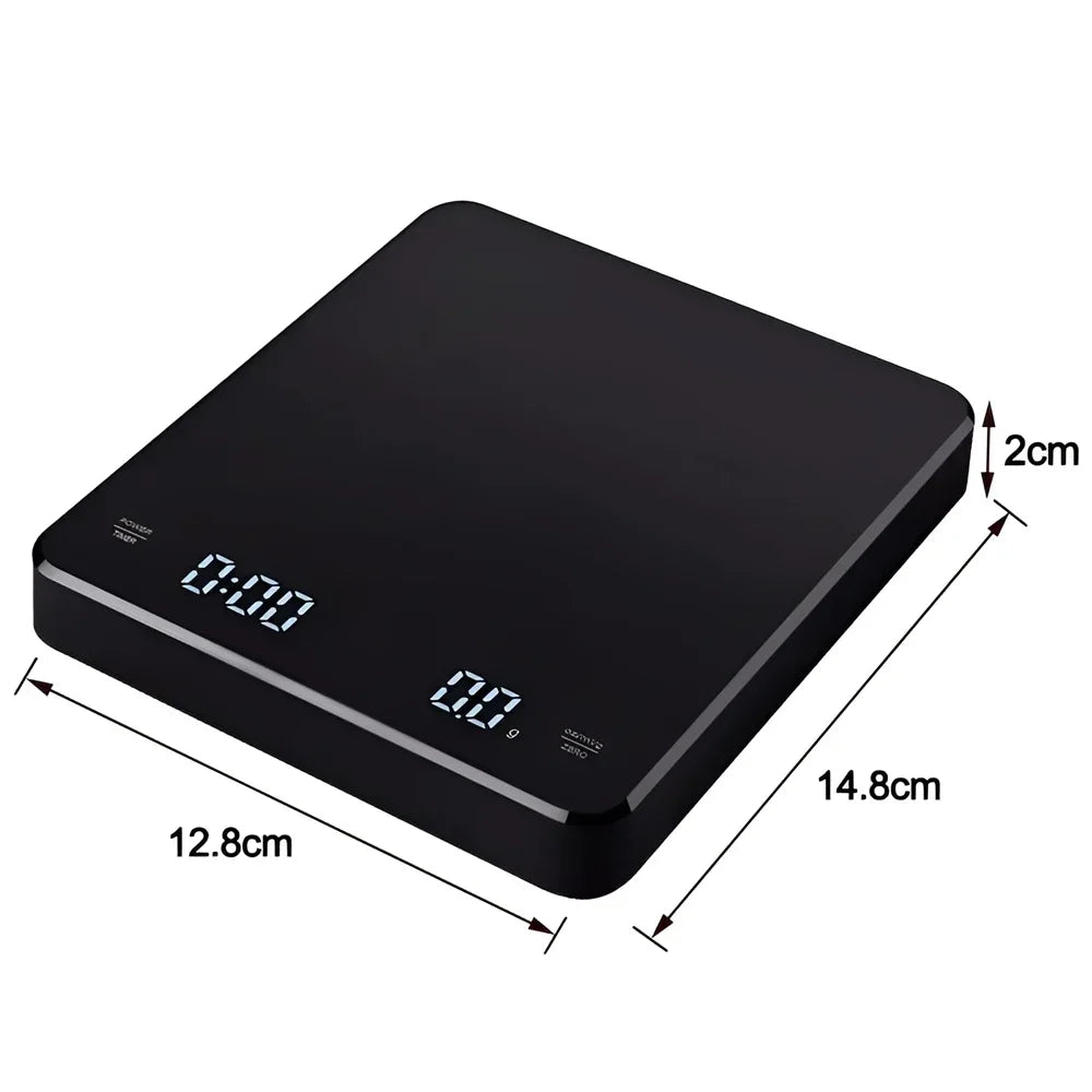 Digital Coffee Scale with Timer | LED Display | USB-C | 0.1g Precision | 3kg Max