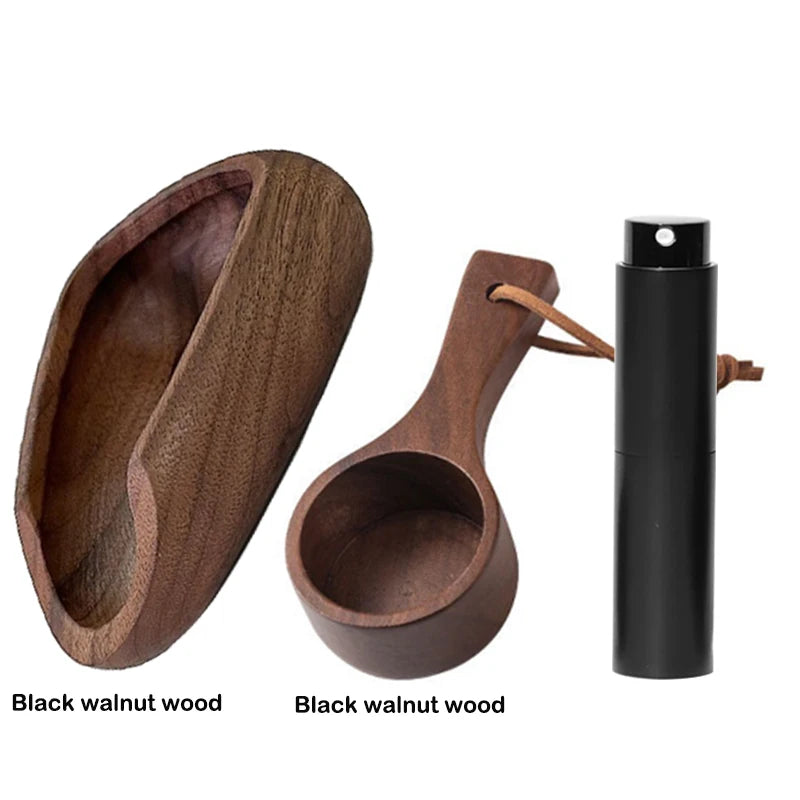 Wooden Coffee Barista Dosing Set with Spray Bottle