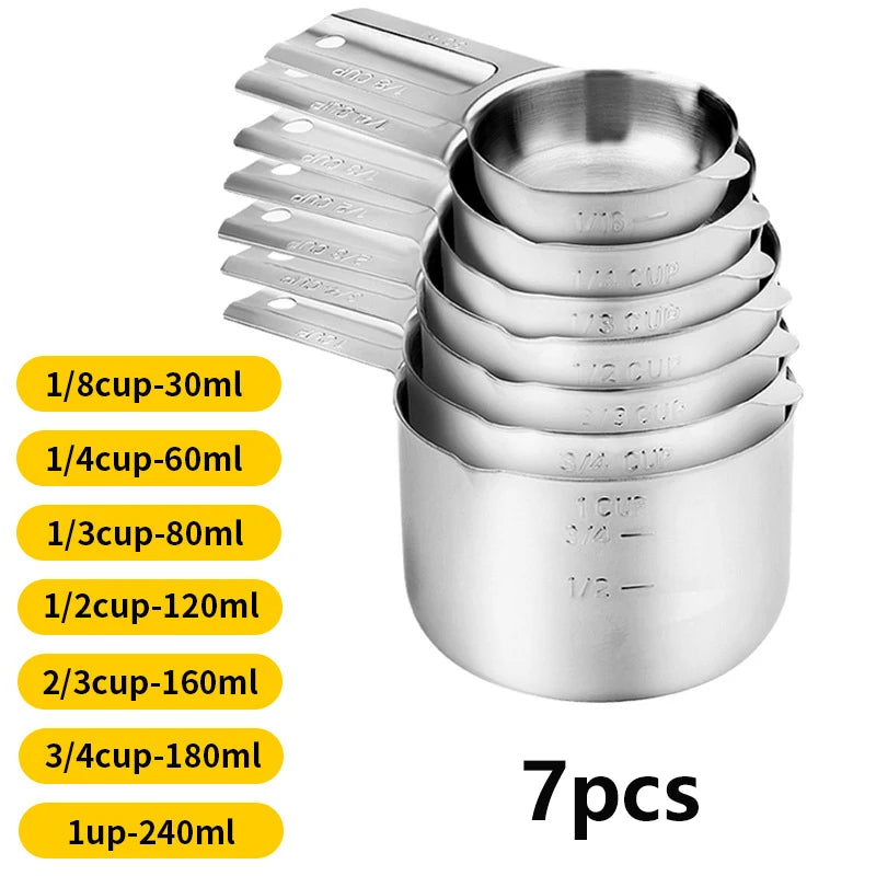 Stainless Steel Stacking Measuring Cup Set 7 Piece