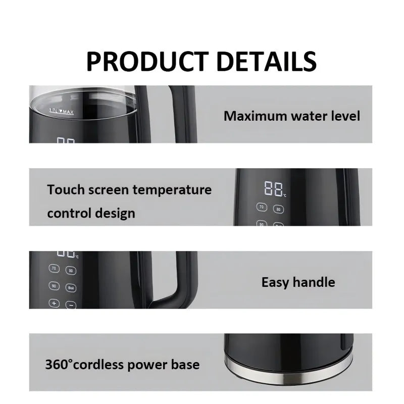 2200W Smart Electric Kettle | 13-Level Temperature Control | 1.7L