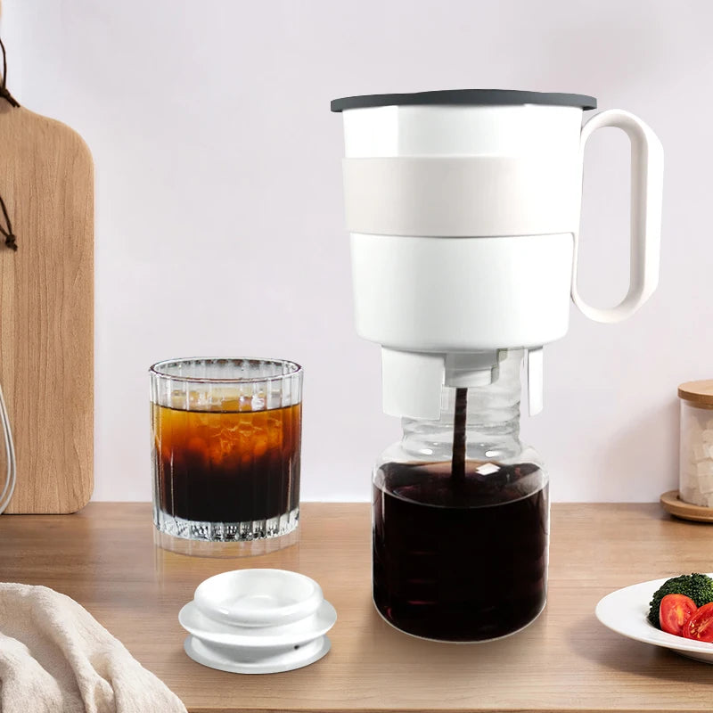 Large Capacity Cold Brew Coffee Maker | Portable Bucket & Ice Drip Filter Pot | 1.65L