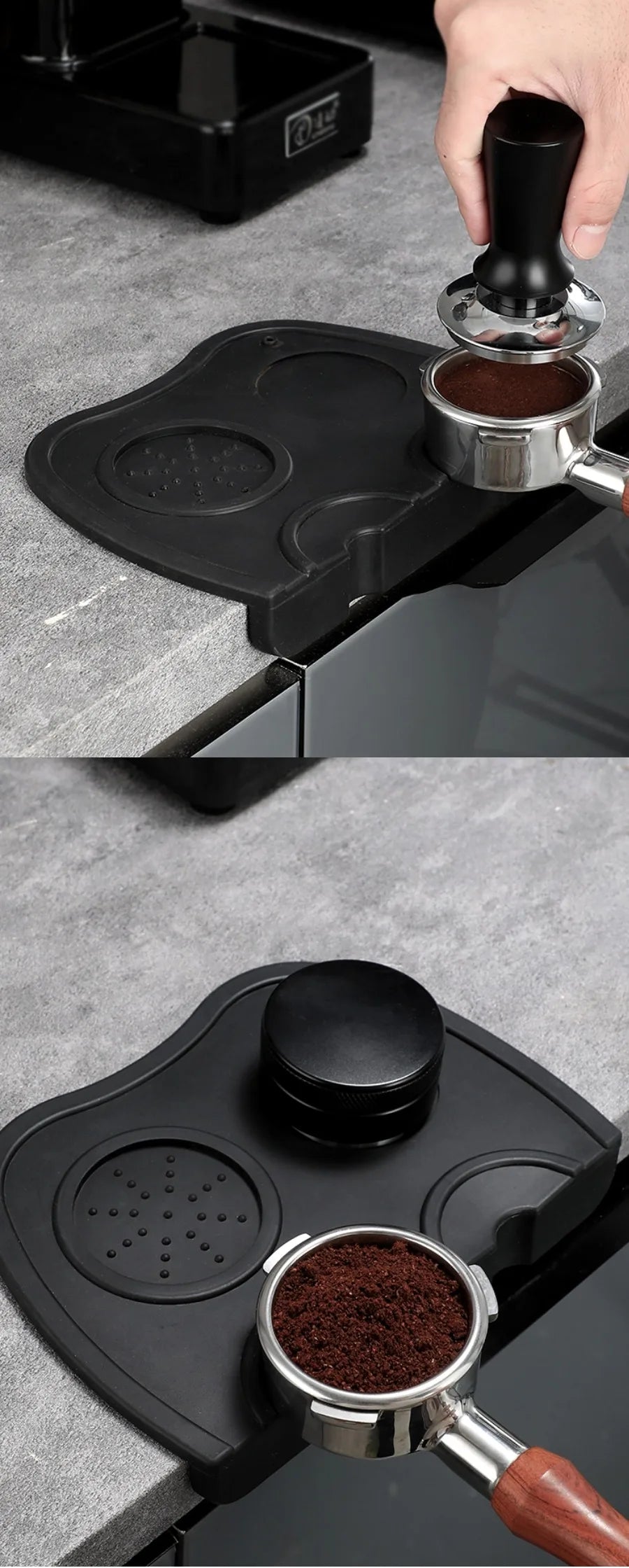Silicone Espresso Tamper Mat & Station | Corner Tamping Pad | Small / Medium / Large