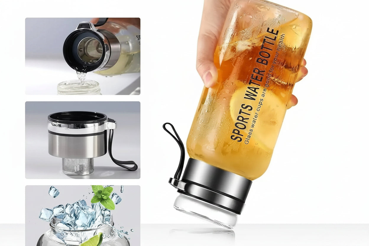 Large Capacity Glass Cold Drinks Bottle