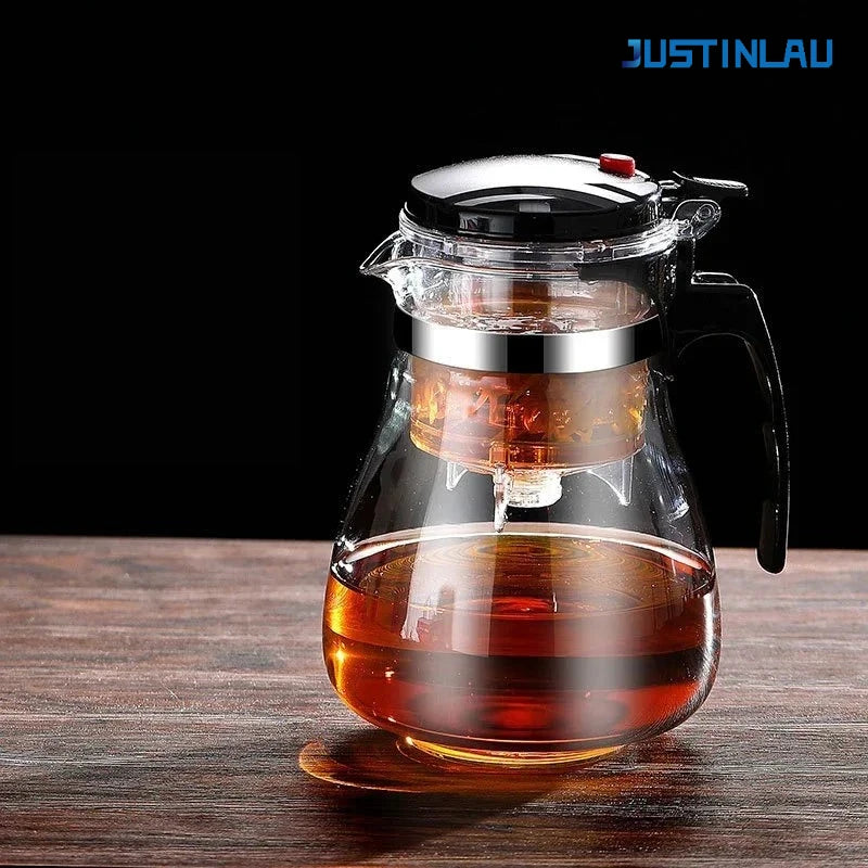 Borosilicate Glass Teapot with Tea Infuser | 500ml–1800ml | Heat-Resistant | Home & Office