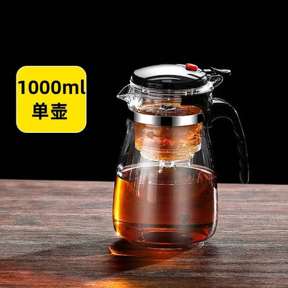 Press & Pour Glass Teapot | One-Click Filter | 500ml–1800ml