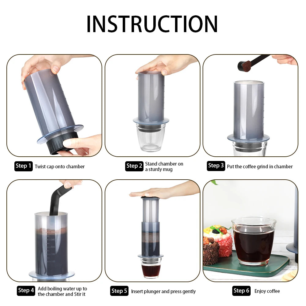 RECAFIMIL Aeropress Coffee Maker | Portable Espresso & French Press | 50 Filters Included