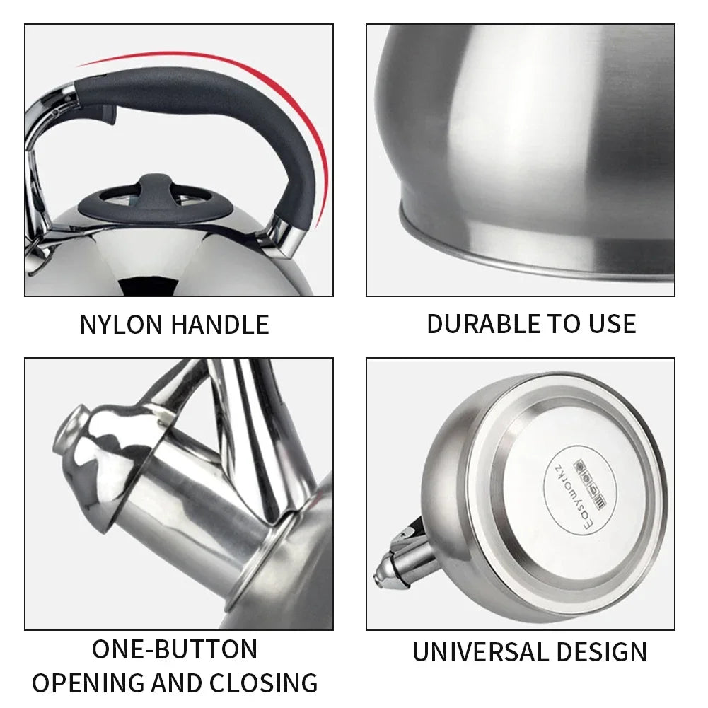 Stainless Steel Whistling Stovetop Kettle — Induction & Gas | 2.3L / 2.5L