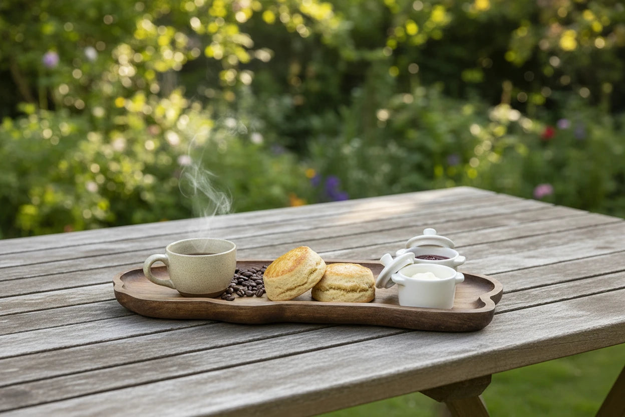 Hinoki Japanese Serving Tray | Cypress Wood | Coffee, Tea & Breakfast