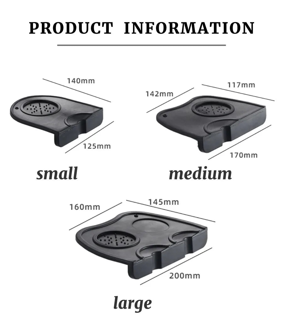 Silicone Espresso Tamper Mat & Station | Corner Tamping Pad | Small / Medium / Large