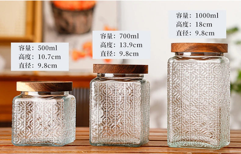 Vintage Glass Storage Jars with Airtight Lids