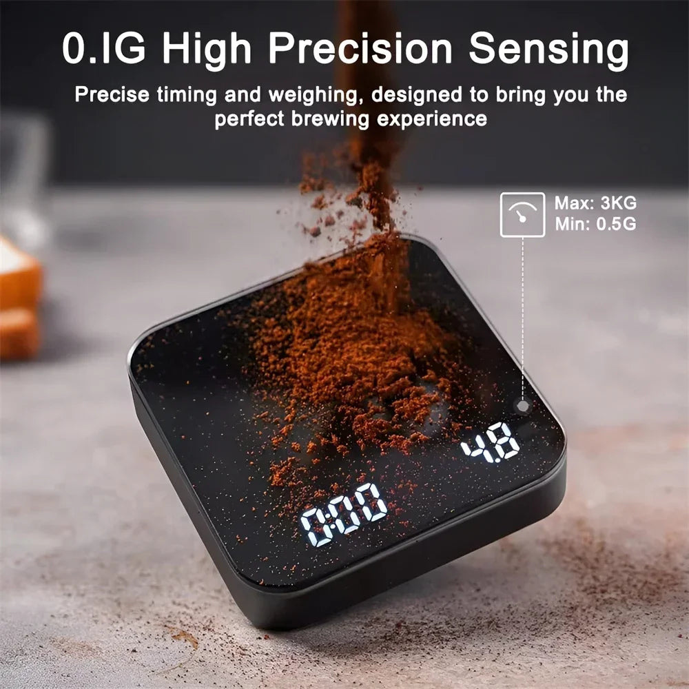 Digital Coffee Scale with Timer | LED Display | USB-C | 0.1g Precision | 3kg Max