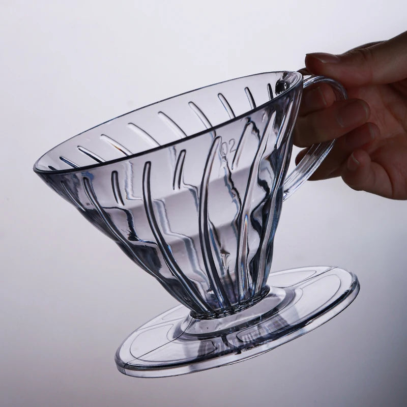 V60 Pour Over Coffee Filter Cup - Reusable Spiral Acrylic Coffee Dripper