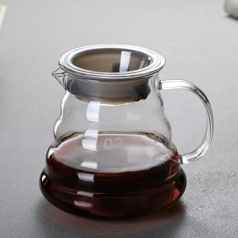 Pour Over Coffee Maker | Borosilicate Glass Server with Lid