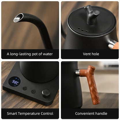 1L Gooseneck Smart Kettle | LED Display | 304 Stainless Steel | Coffee & Tea