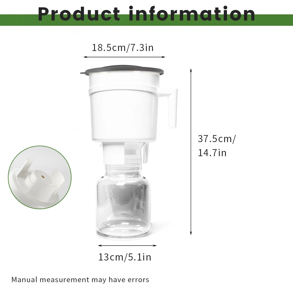 Large Capacity Cold Brew Coffee Maker | Portable Bucket & Ice Drip Filter Pot | 1.65L