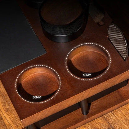 Solid Wood Espresso Tamper Station Workbench