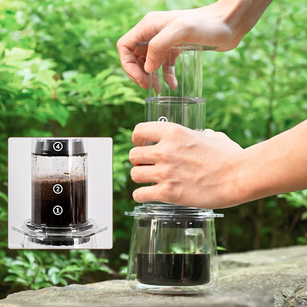 CAFEMASY Portable Aeropress Coffee Maker | BPA-Free Tritan | French Press, Espresso & Air Press | 300ml