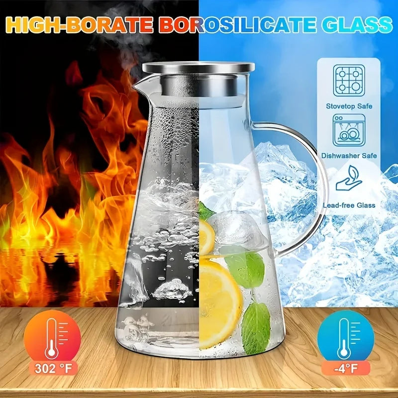 Heat-Resistant Glass Water Jug | Large Capacity