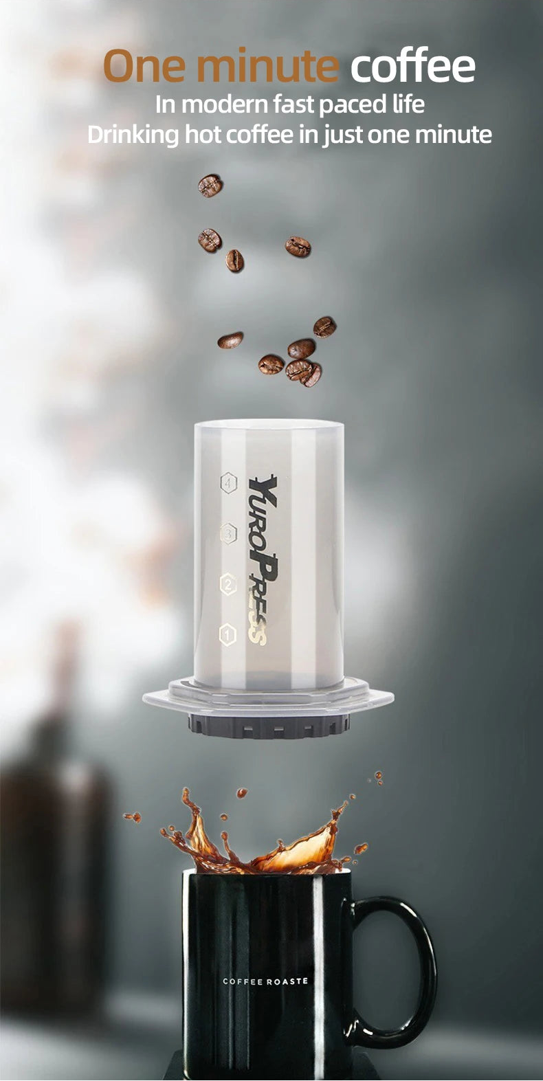 YRP Air Press Coffee Maker | Portable Espresso, French Press & Drip | 400ml