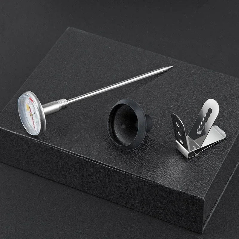 Stainless Steel Coffee & Milk Thermometer | Clip-On Analogue Probe | 0–100°C