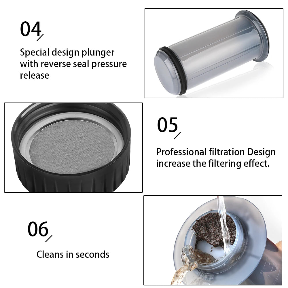 RECAFIMIL Aeropress Coffee Maker | Portable Espresso & French Press | 50 Filters Included