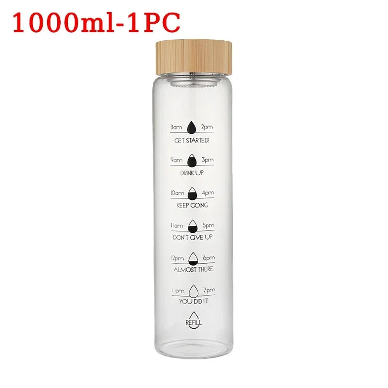 Borosilicate Glass Infuser Bottle | Bamboo Lid & Time Marker | Tea, Fruit & Cold Brew