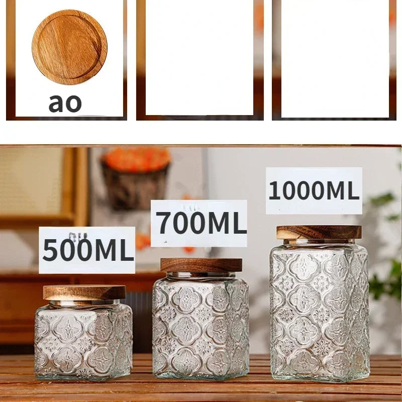 Vintage Glass Storage Jars with Airtight Lids