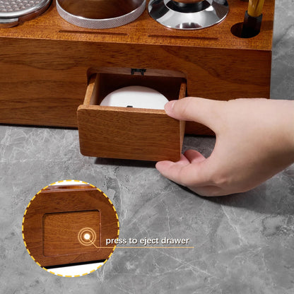 Rosewood Espresso Tamper Holder Stand