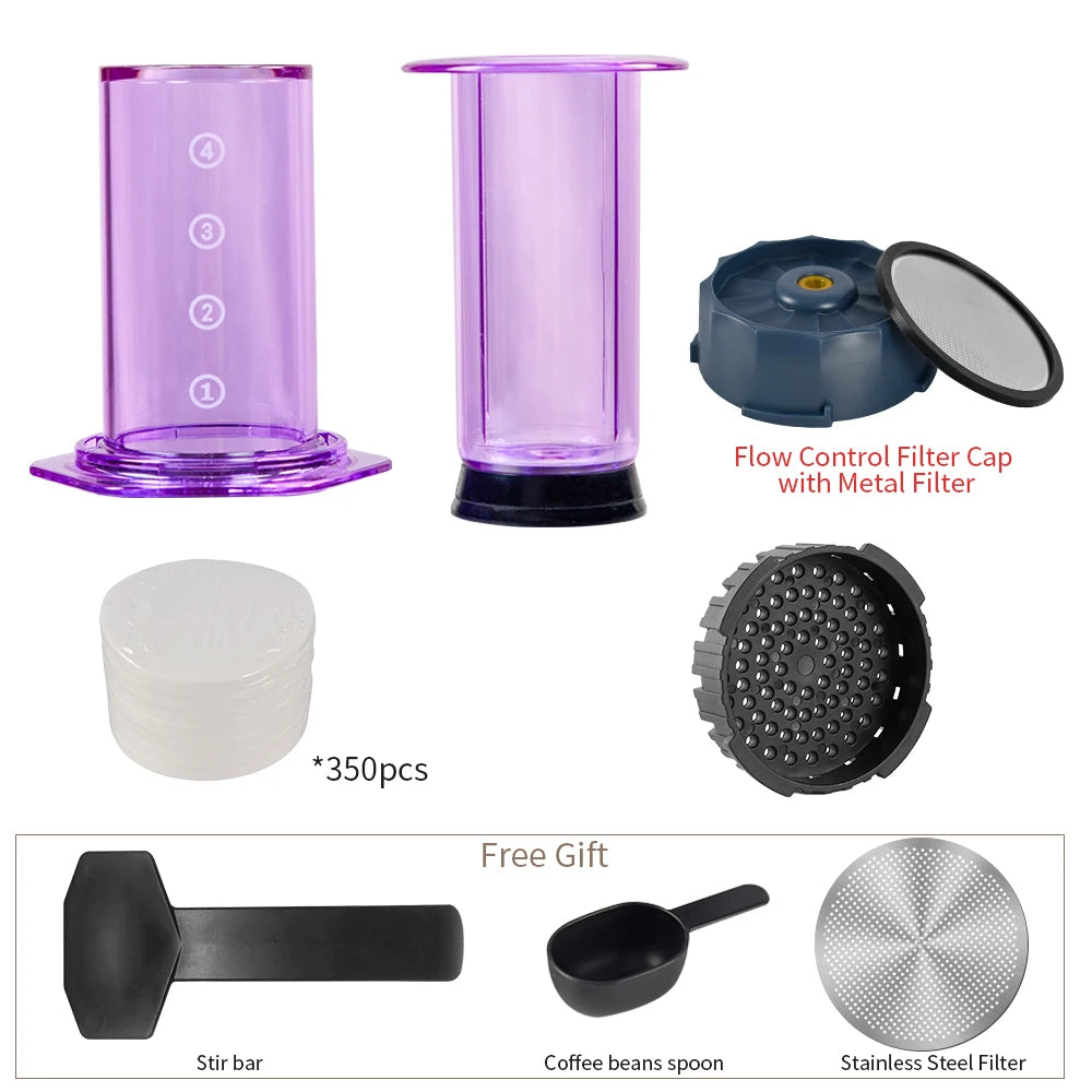 CAFEMASY Portable Aeropress Coffee Maker | BPA-Free Tritan | French Press, Espresso & Air Press | 300ml