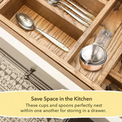 Stainless Steel Stacking Measuring Cup Set 7 Piece