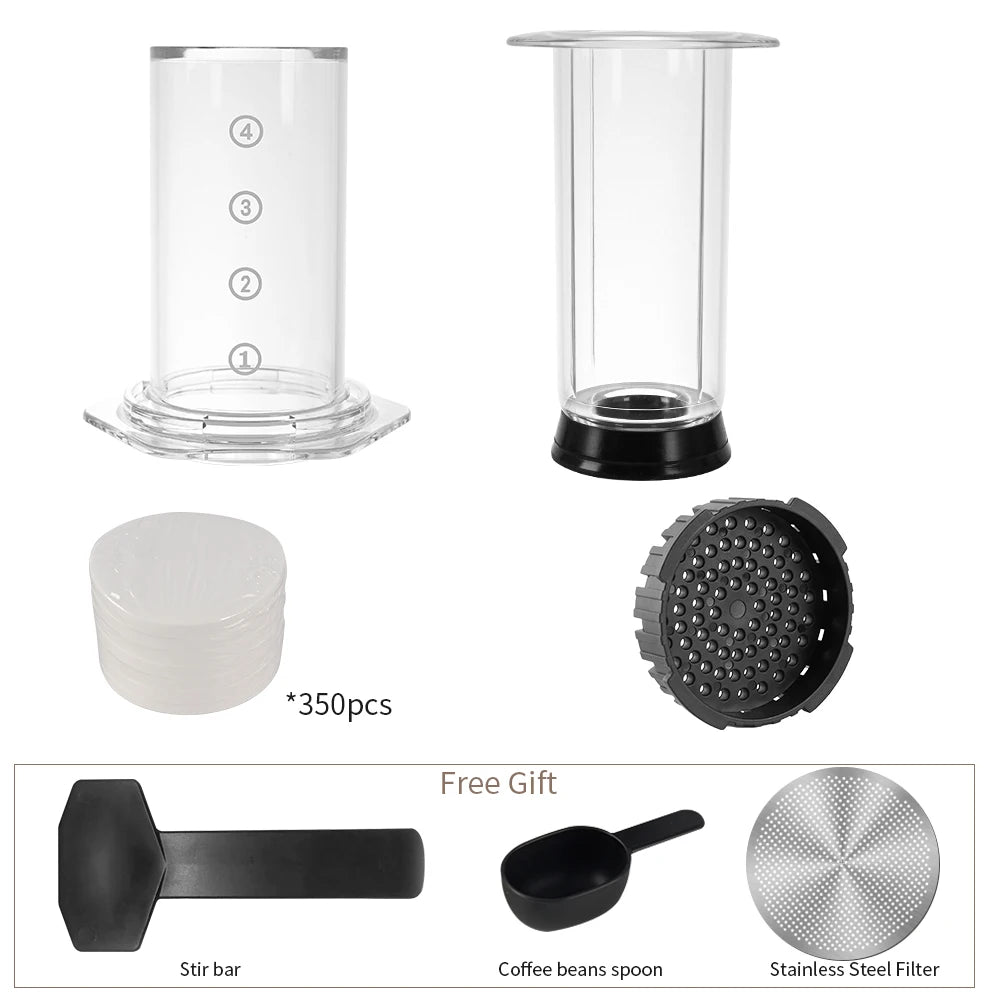 CAFEMASY Portable Aeropress Coffee Maker | BPA-Free Tritan | French Press, Espresso & Air Press | 300ml