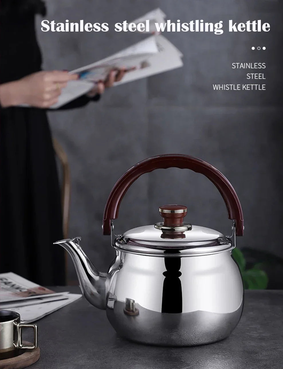 Stainless Steel Whistling Stovetop Kettle | Induction & Gas | 0.6L / 1L / 1.8L / 2.7L