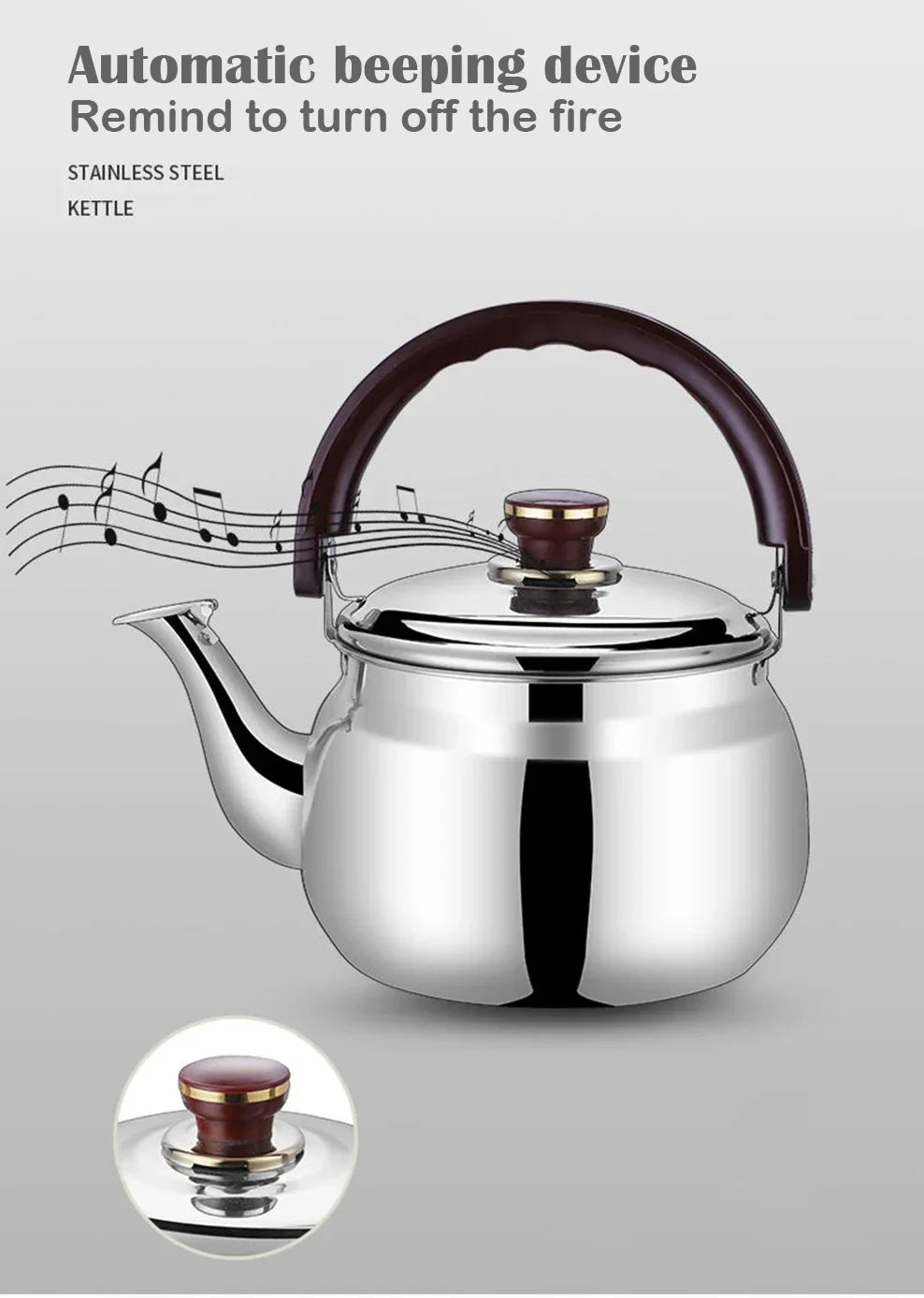 Stainless Steel Whistling Stovetop Kettle | Induction & Gas | 0.6L / 1L / 1.8L / 2.7L