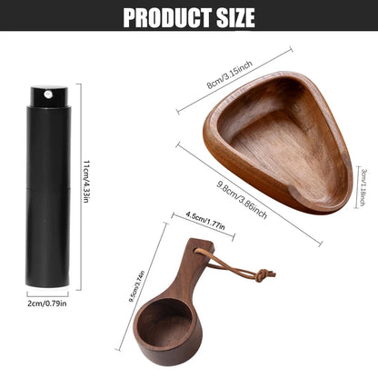 Wooden Coffee Barista Dosing Set with Spray Bottle