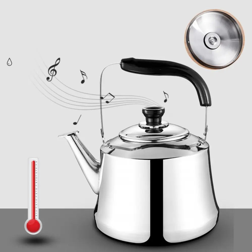 Stainless Steel Whistling Tea Kettle with Filter — 1L / 1.5L / 2L | Gas & Induction