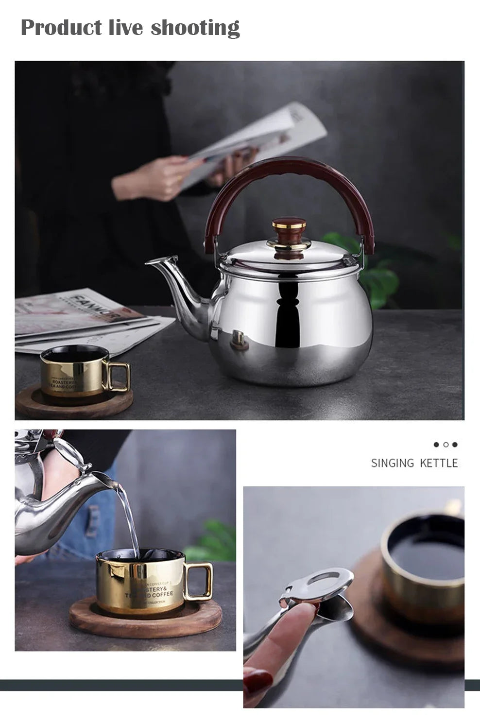 Stainless Steel Whistling Stovetop Kettle | Induction & Gas | 0.6L / 1L / 1.8L / 2.7L