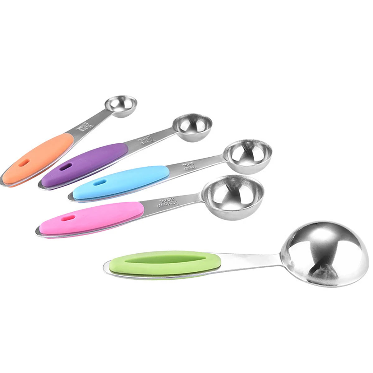 Stainless Steel Measuring Spoon & Cup Set with Silicone Handles | 5 & 10 Piece