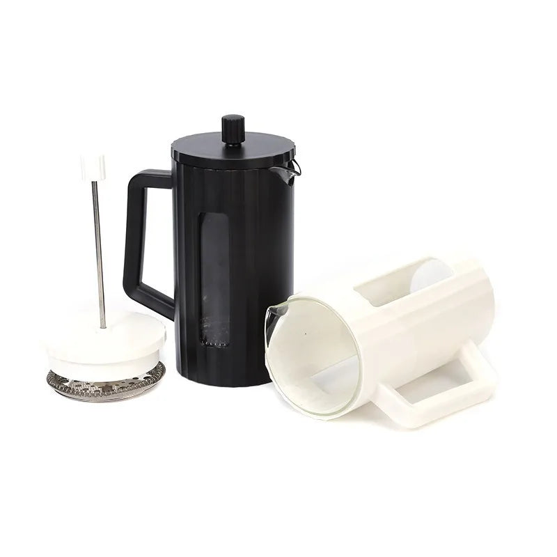 French Press Coffee Maker 1000ml — Stainless Steel & Heat-Resistant Glass