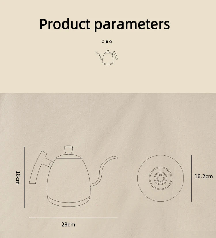 1L Gooseneck Electric Kettle | Pour-Over Coffee & Tea | UK Plug