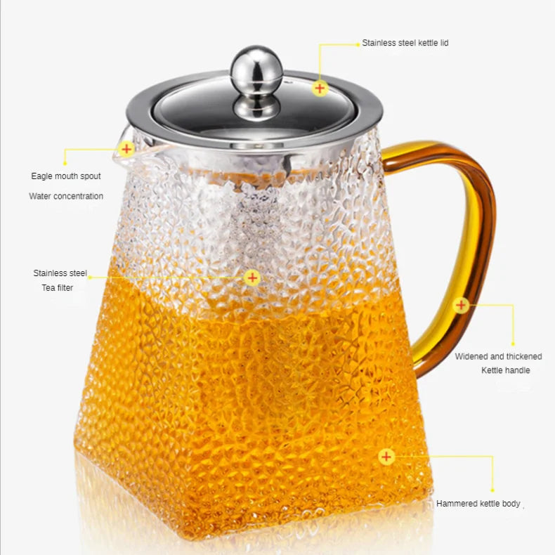 Hammer Glass Teapot with Stainless Steel Filter
