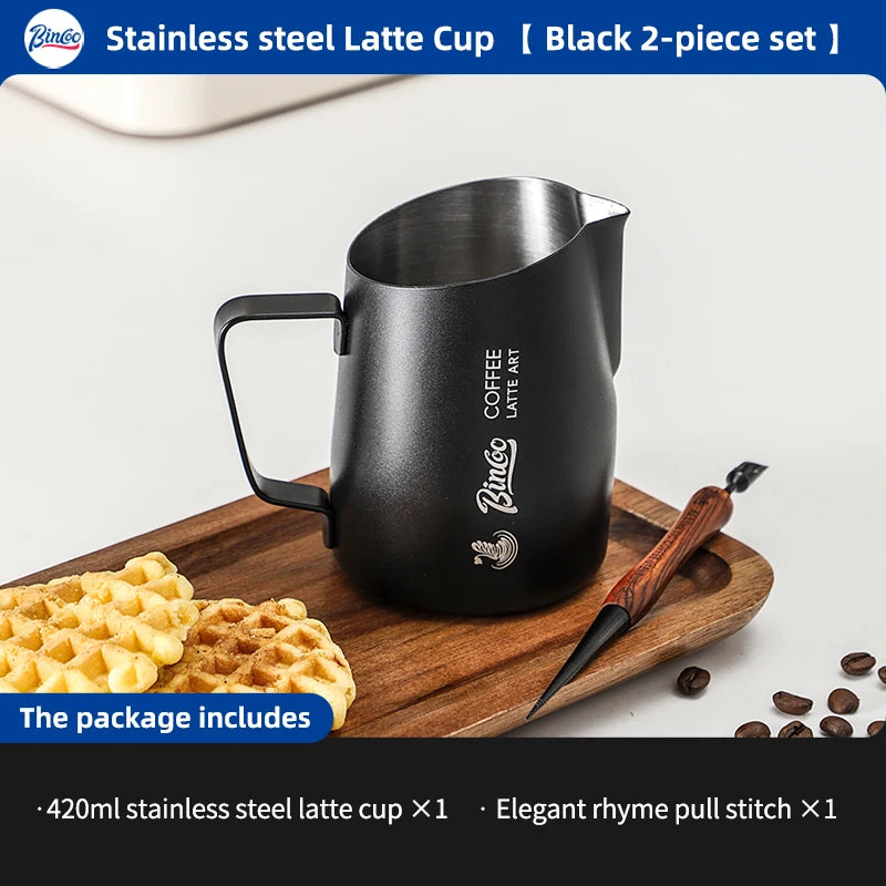 Milk Frothing Pitcher 420ml | Stainless Steel Latte Art Jug
