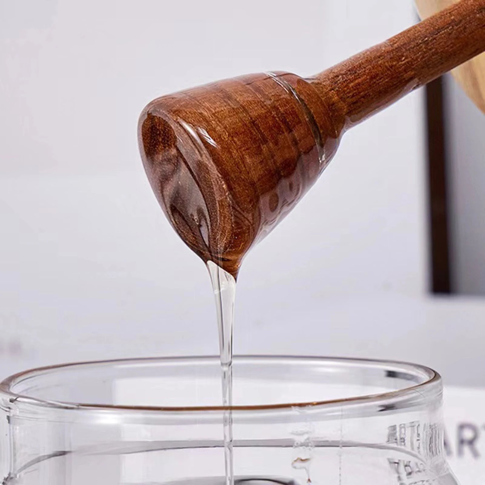 Glass Honey Jar & Dipper - Wide Mouth Honey Pot & Syrup Dispenser Set
