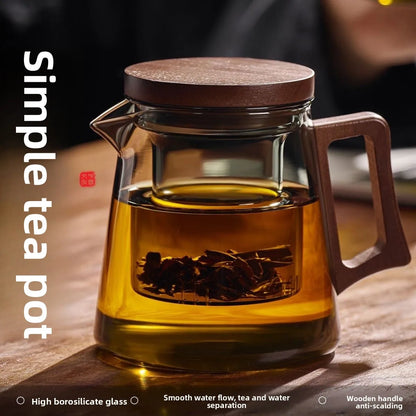 Thickened Borosilicate Glass Teapot | Heat-Resistant Tea Separator & Teacup Set