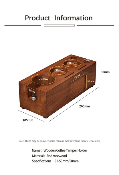 Rosewood Espresso Tamper Holder Stand