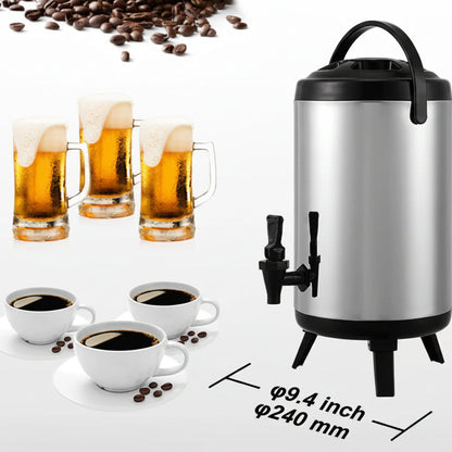 Insulated Stainless Steel Beverage Dispenser – Hot & Cold, 1.5 to 5 Gallon